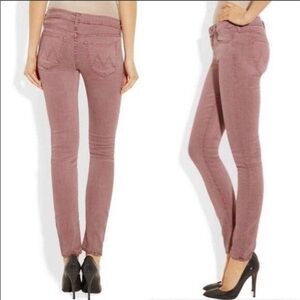 MOTHER Women's The Looker Skinny Jeans Paradise Rouge Red 26